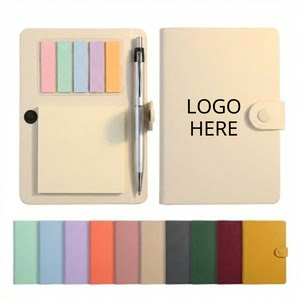 Eco-Bound Organizer: Color-Tabbed Notepad Set with Sleek Pen