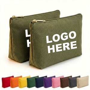 Structured Canvas Pouch with Secure Zip