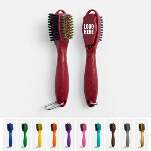 Club Care Clip-On | Dual-Sided Nylon & Wire Brush with Carabiner