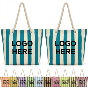 The Nautical Stripe Canvas & Rope Tote